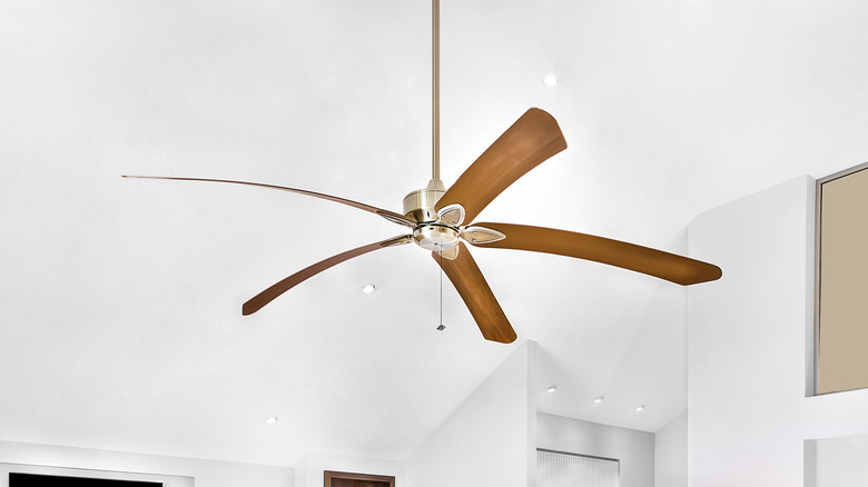 ceiling fan in white home
