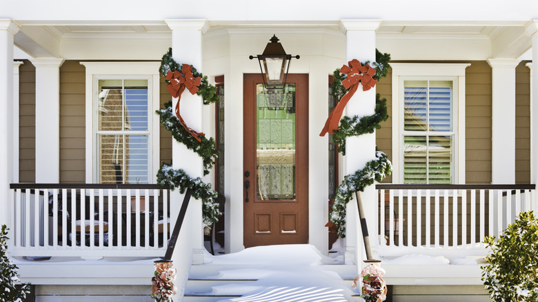 festive home with snow