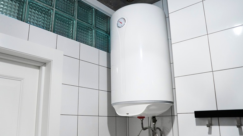 Water heater in a bathroom