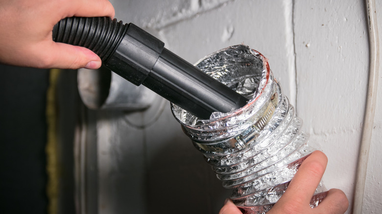 Vacuuming dryer vent