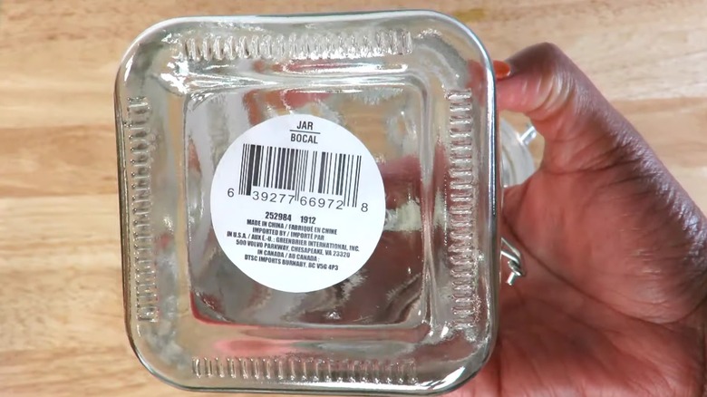 price tag on jar