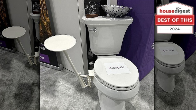 Toilet with attached table