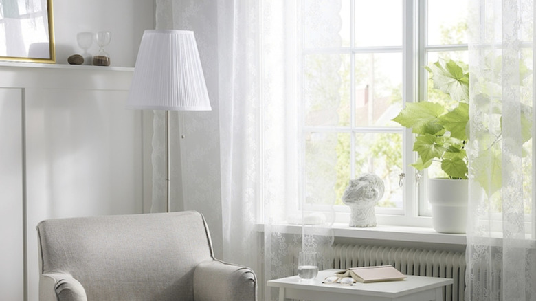 IKEA ALVINE SPETS sheer curtains in living room