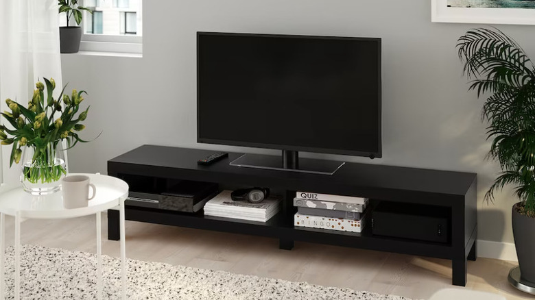 Ikea media table with television