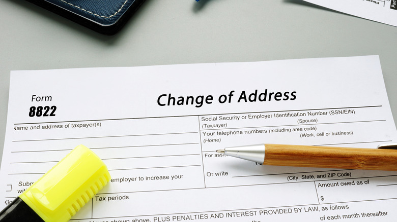 change of address form