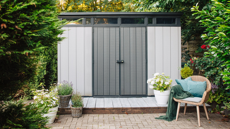 Plastic storage shed