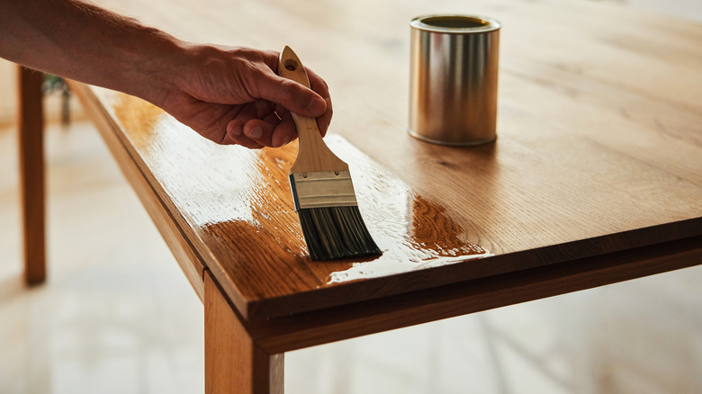 Hand brushing varnish 