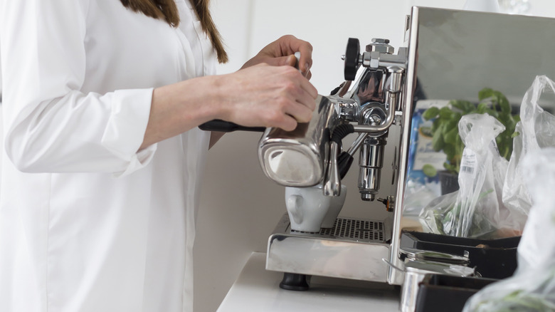 Beautiful espresso maker in kitchen