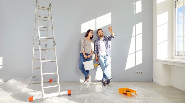 couple doing home construction