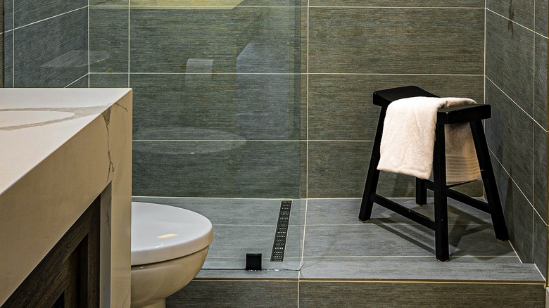 Small stool in shower