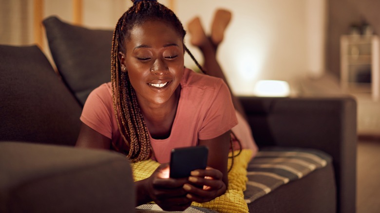 Woman looking at phone