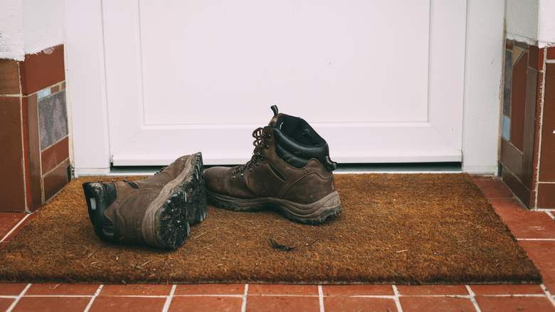 Boots on doormat