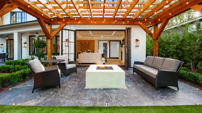 gazebo over a concrete patio 