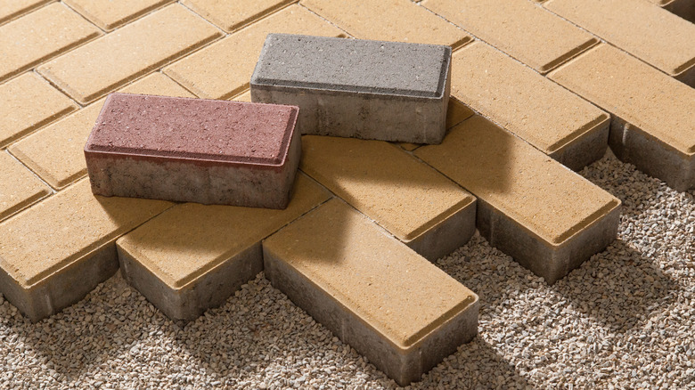bricks on a sand base