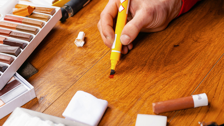 stain marker blending pen scratch floor