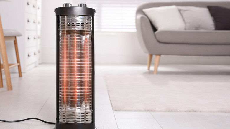 Infrared heater in living room