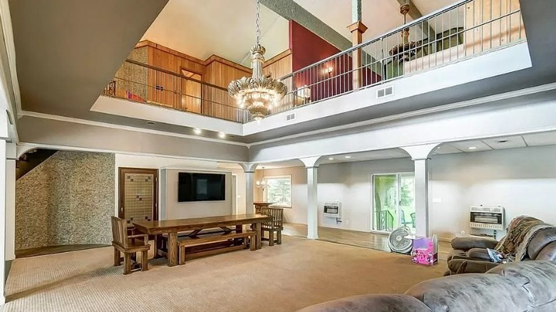 Great room with two-story opening