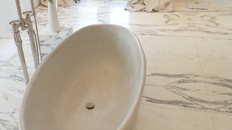 Nicole Martin's handmade clay bathtub 