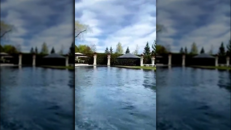 Drake's pool in the sunshine