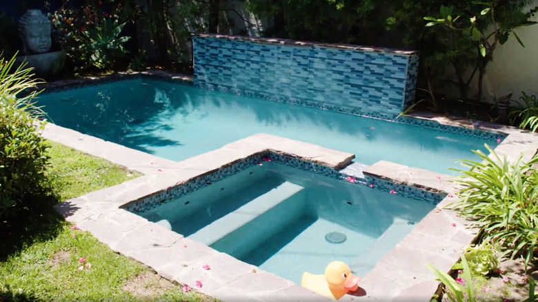 Backyard pool for swimming