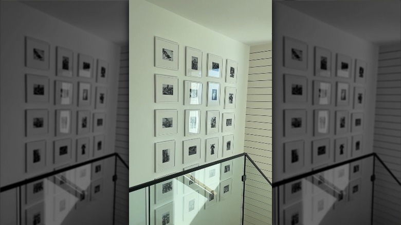 framed gallery photos on wall