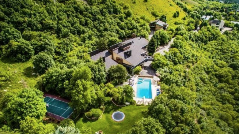 Aerial view Post Malone's home 