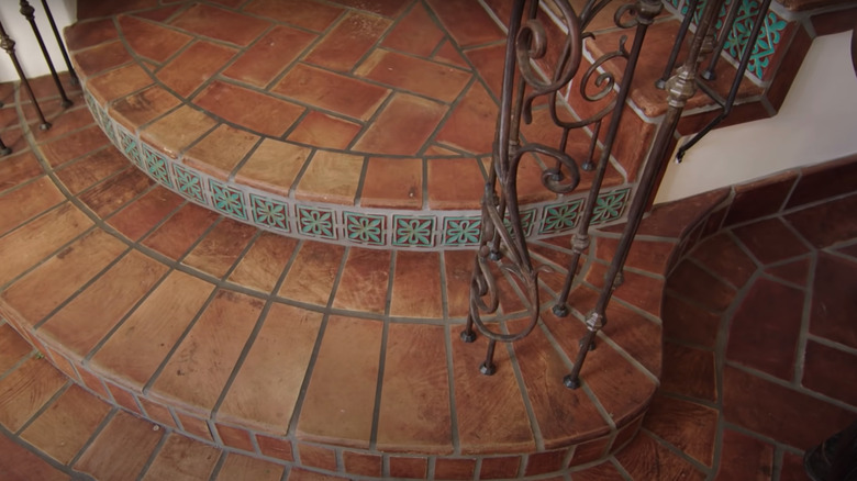 Mediterranean tiles on stairs