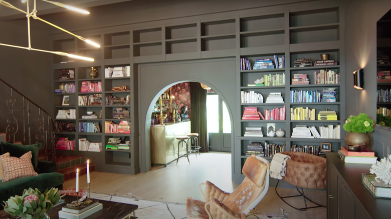 bookshelf with colorful books