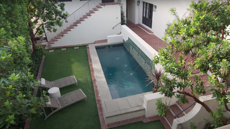 tranquil outdoor area with pool