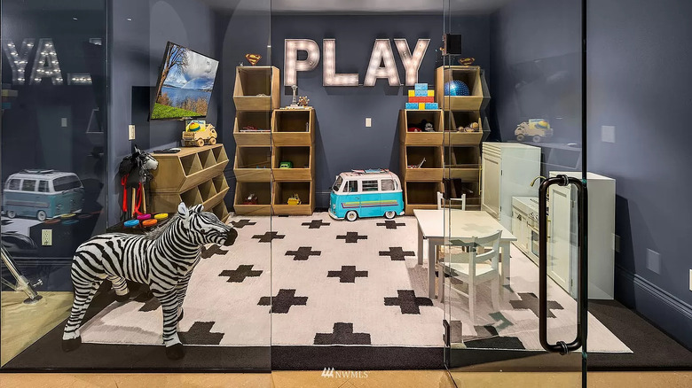 Children's glass walled playroom