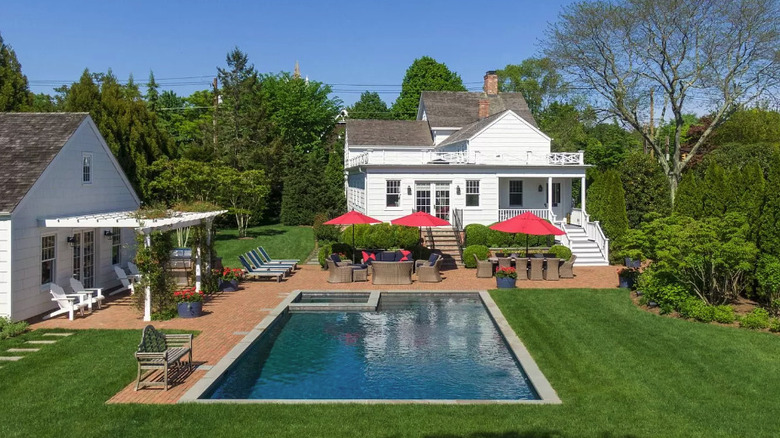 chic backyard with pool