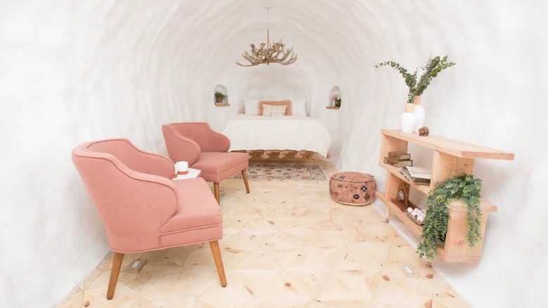Interior of potato Airbnb