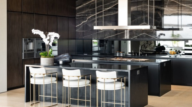 kitchen with island and stove