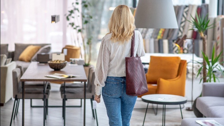 Woman in furniture store