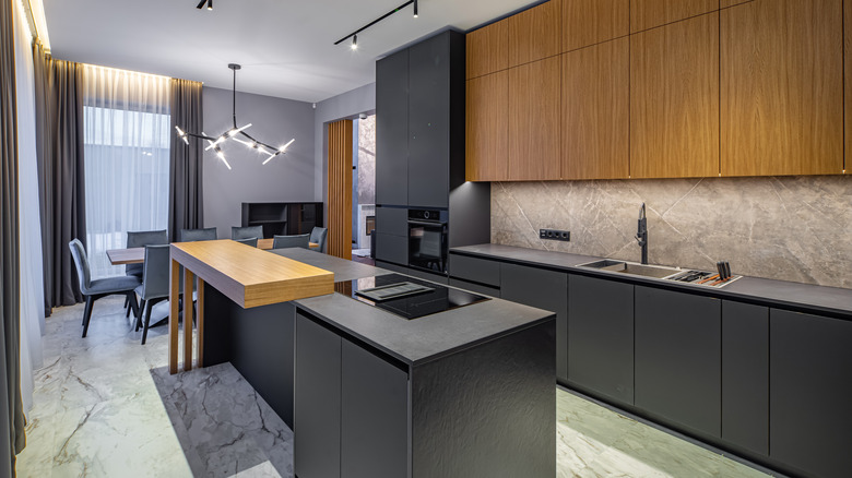 Kitchen with island hob