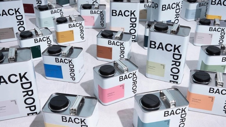 Backdrop brand paint cans