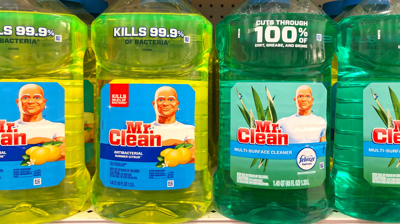 Mr. Clean cleaner on store shelf
