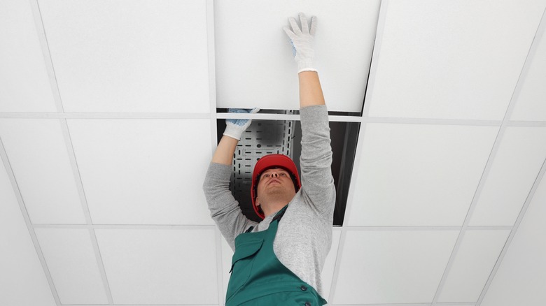 Drop in ceiling in basement