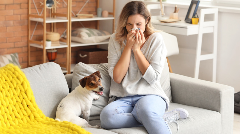 woman with allergy