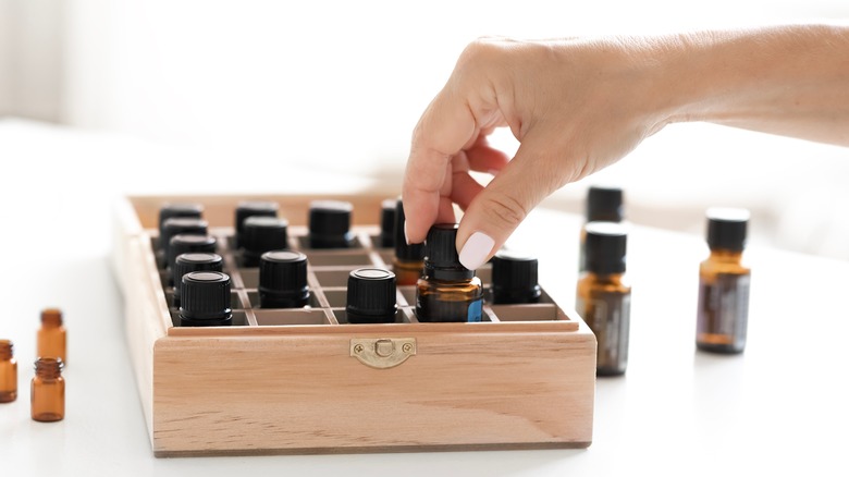 box of essential oils