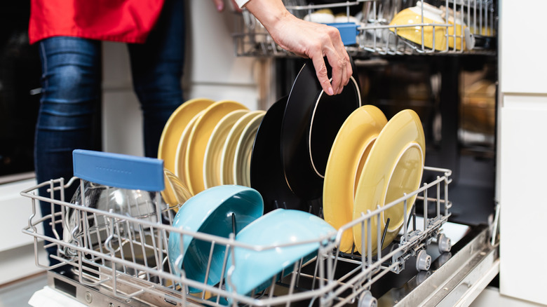 loading dishwasher