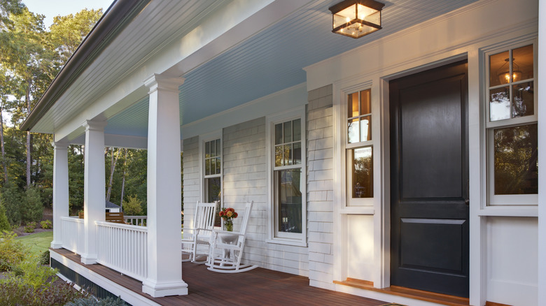 Open veranda with seating area.