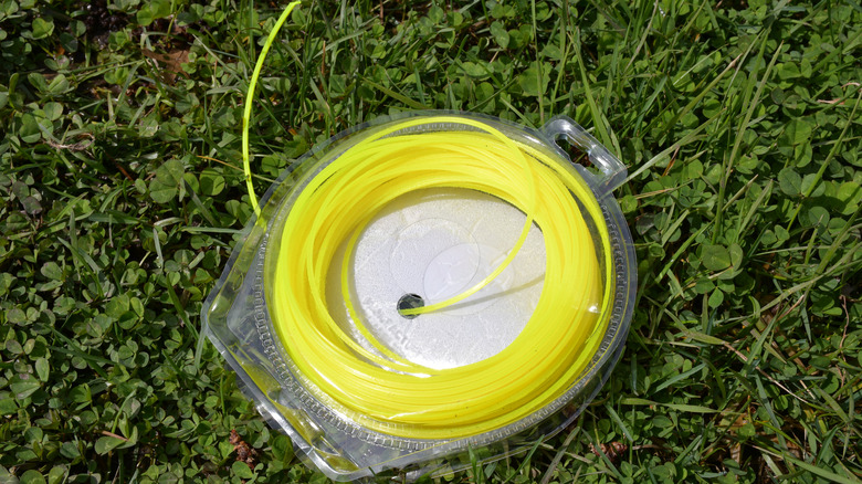 weed eater string on grass