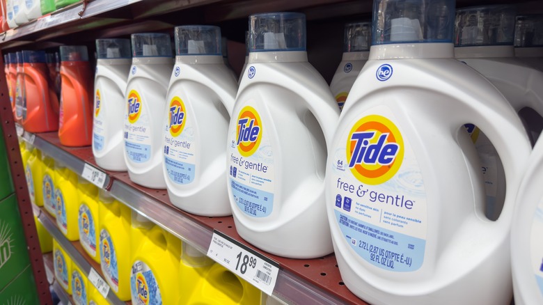 Tide gentle detergent on shelves