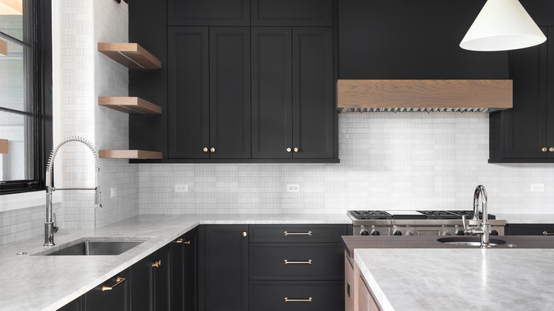 Black kitchen cabinets