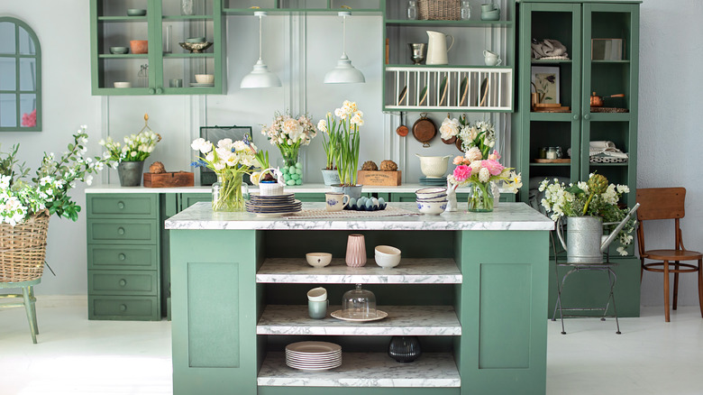 Green cabinets