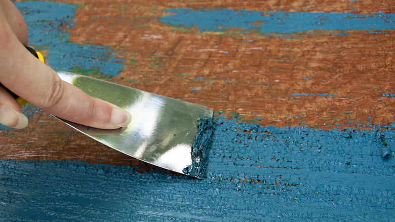 removing blue paint from wood 