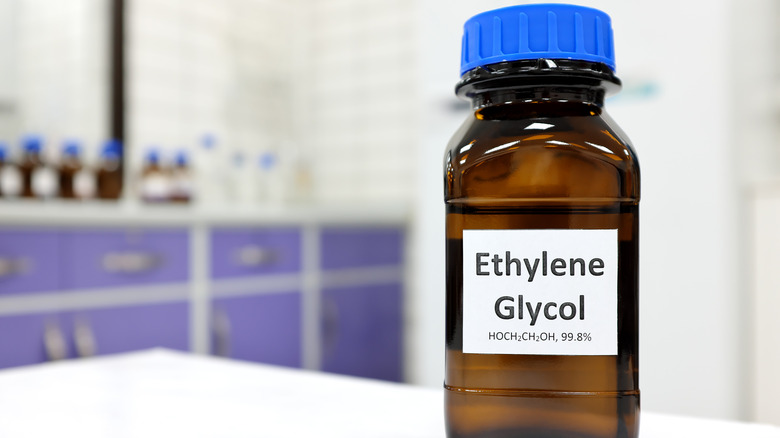 Ethylene glycol in a bottle