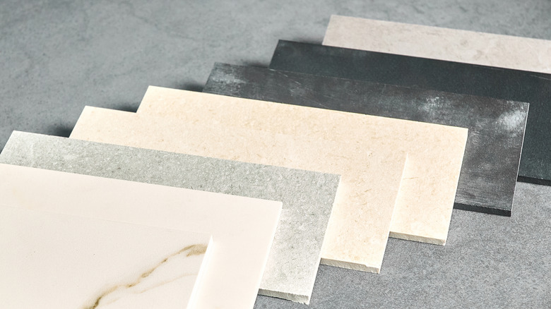 a range of tile materials