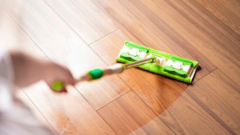 Mopping wooden floor